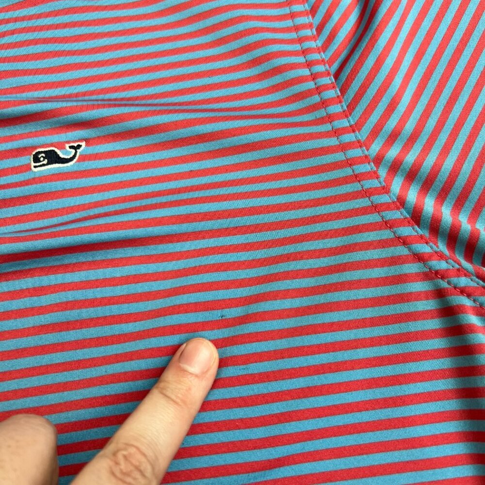Vineyard Vines Performance Polo Shirt Striped Stretch Golf Athletic Size XL - Picture 6 of 6
